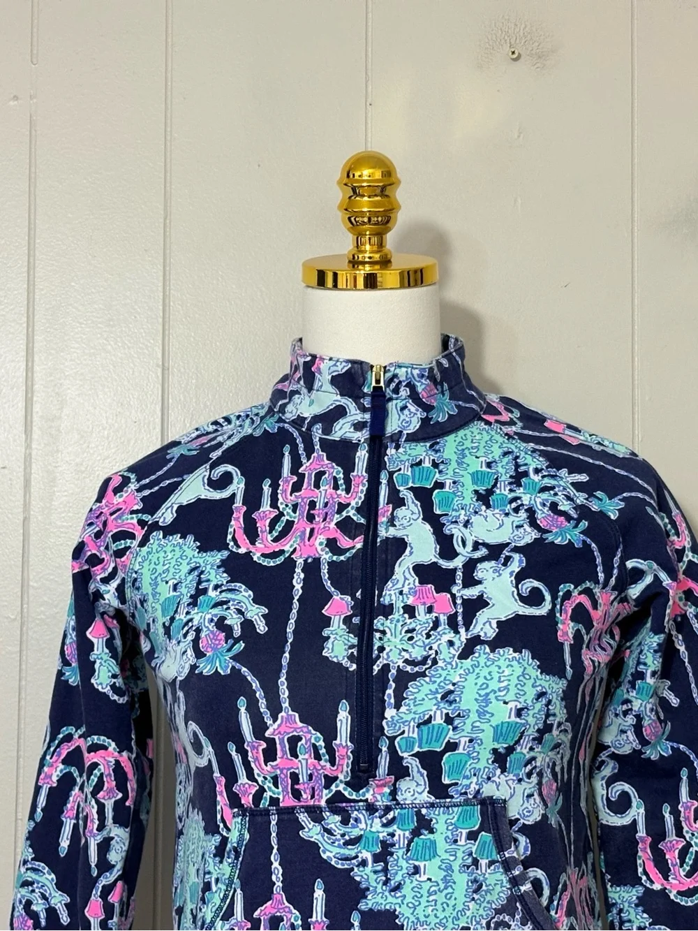 Lilly Pulitzer Kids Skipper Popover Monkey Trouble Jacket XL 14/16
